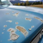 Close-up view of paint chip damage on a car in Wenatchee