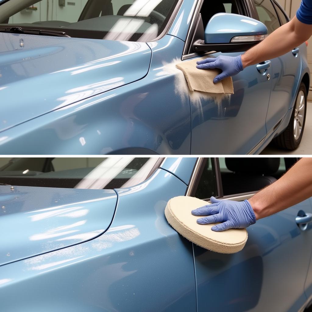 Wet sanding and polishing a car paint repair