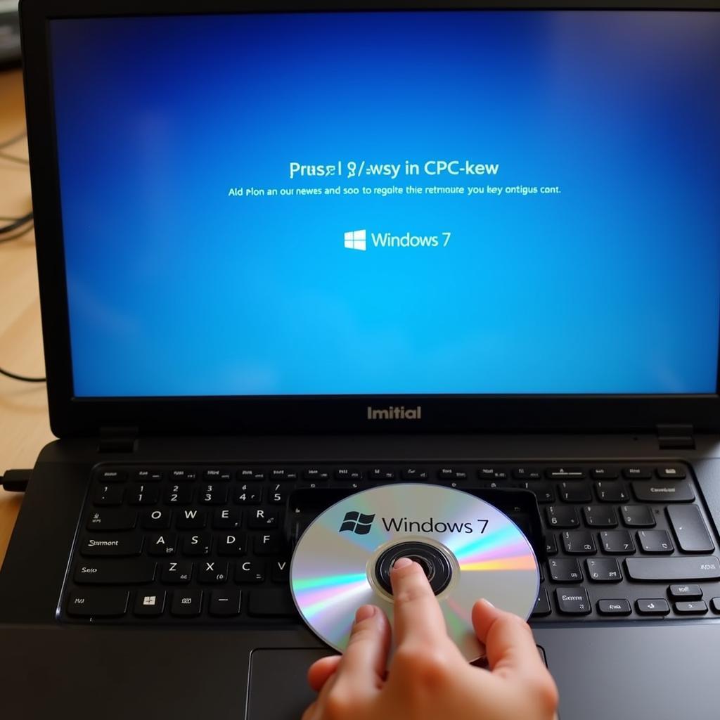 Inserting the Windows 7 Recovery CD