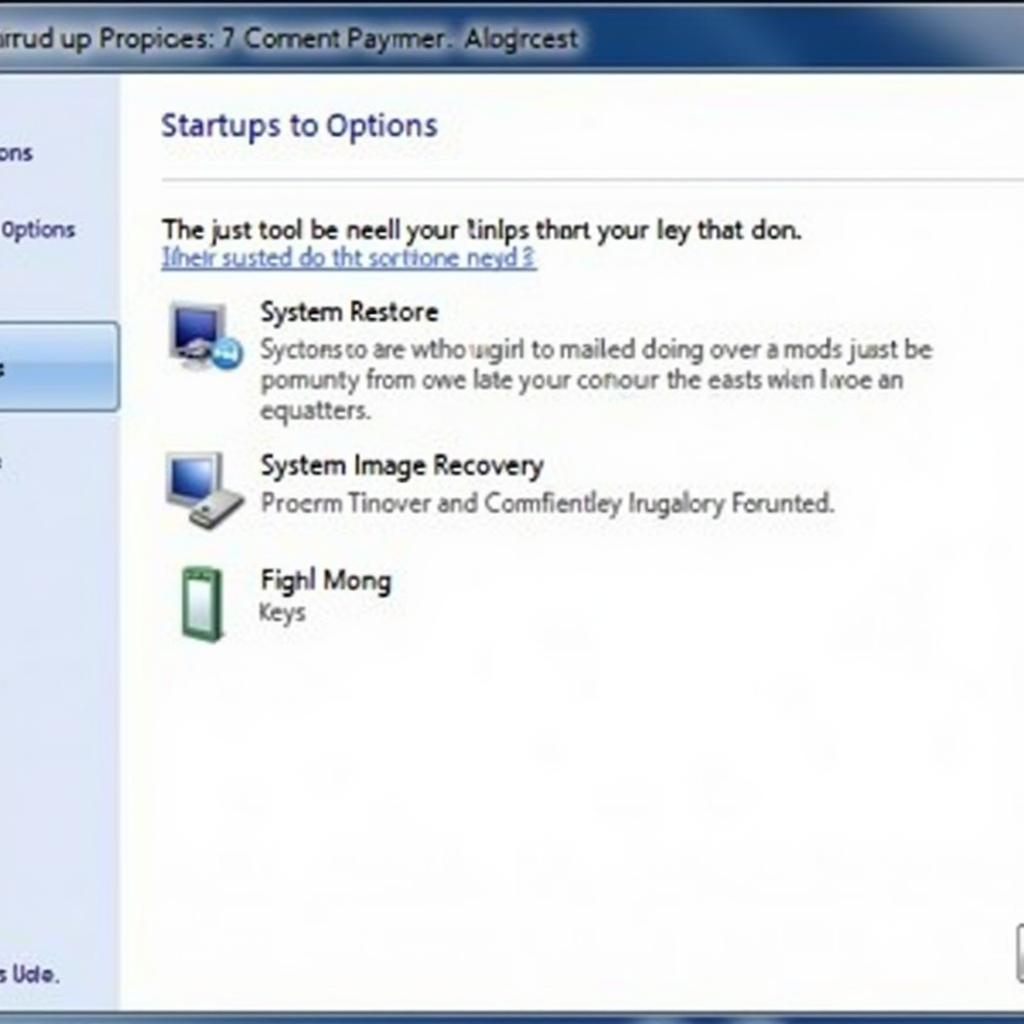 Windows 7 Startup Repair Options