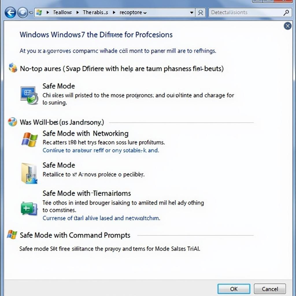 Windows 7 Safe Mode Options