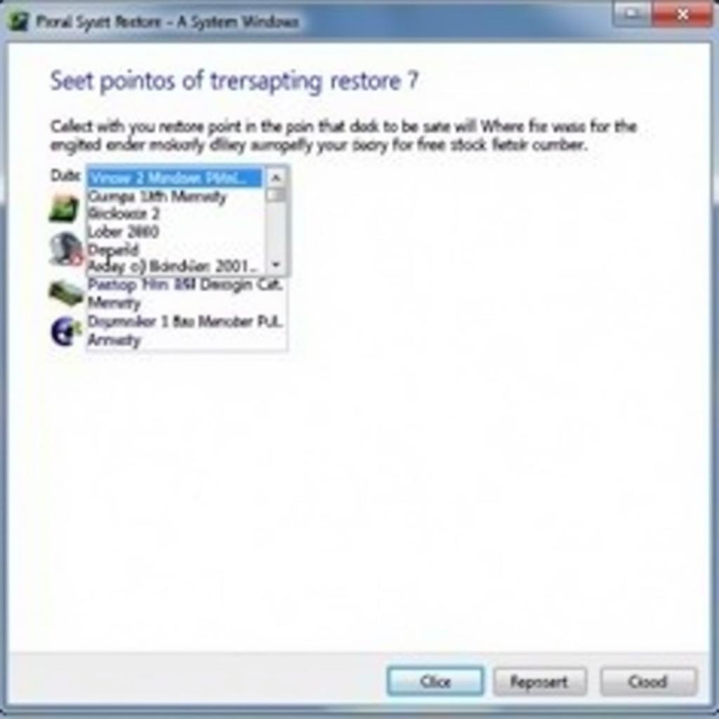 Windows 7 System Restore: Selecting a Restore Point