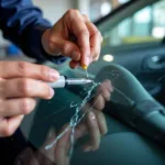 Windshield Crack Repair with Resin Injection